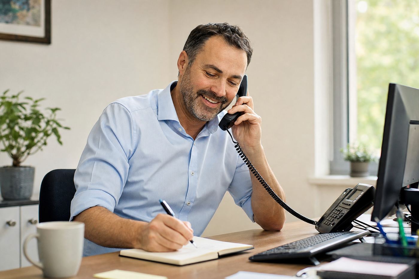 Licensed insurance agent on a call